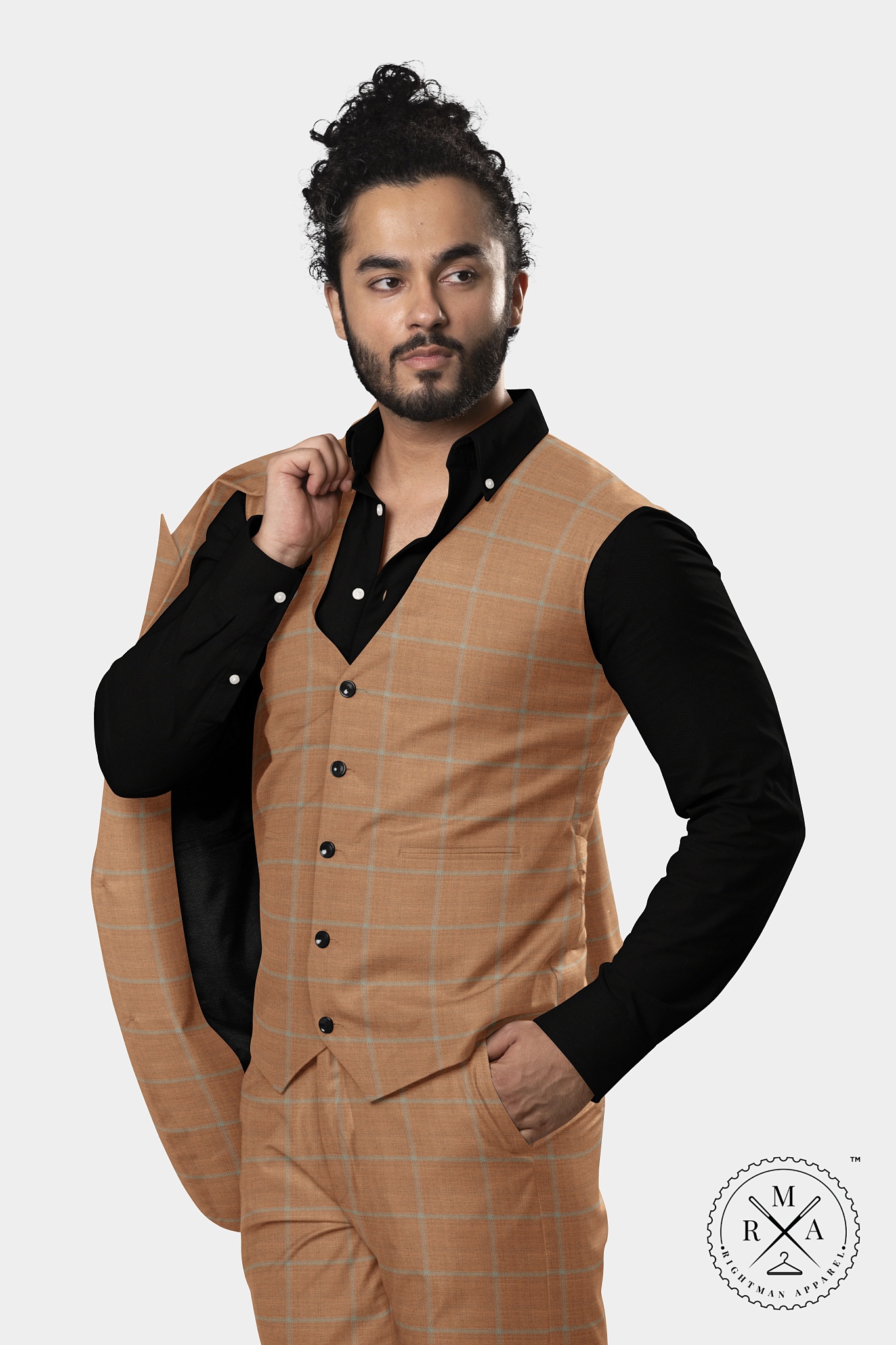 Medium Wood Colour Three Piece Suit SU331